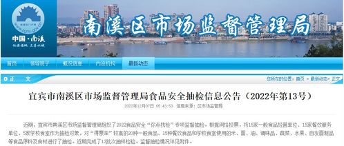 四川省宜賓市南溪區(qū)市場監(jiān)管局發(fā)布2022年第13號食品安全抽檢信息公告
